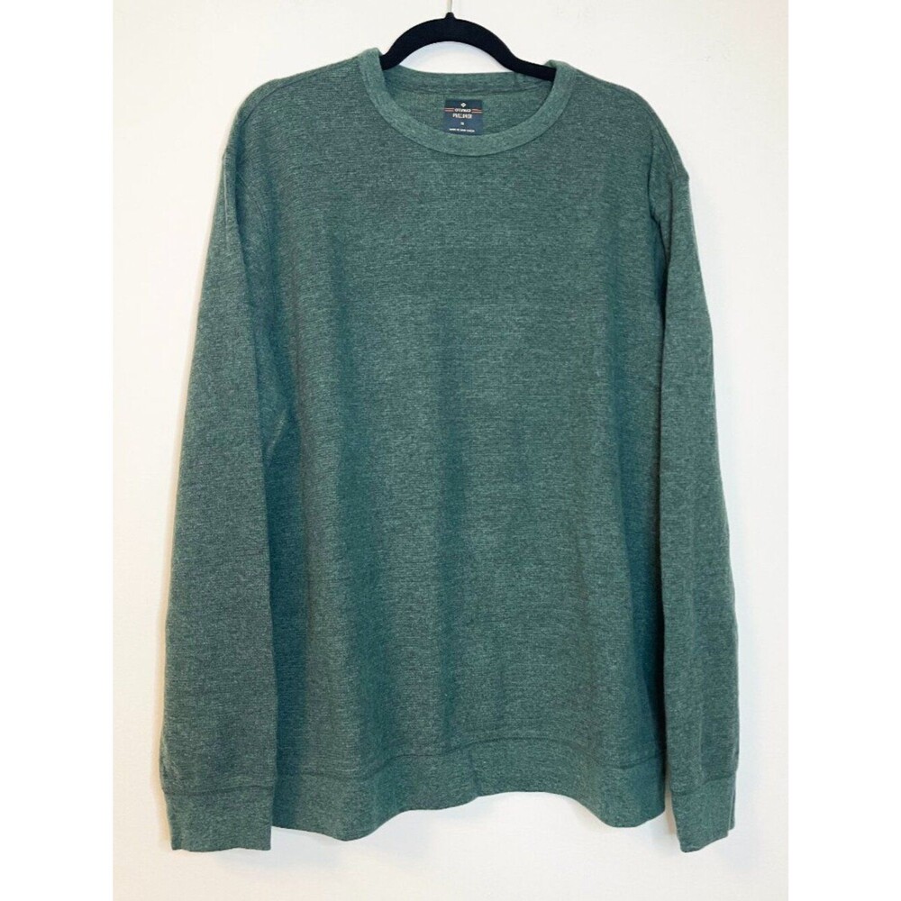 Green Marled Crewneck Sweatshirt XL Soft Casual Pullover Lightweight Fall Cozy